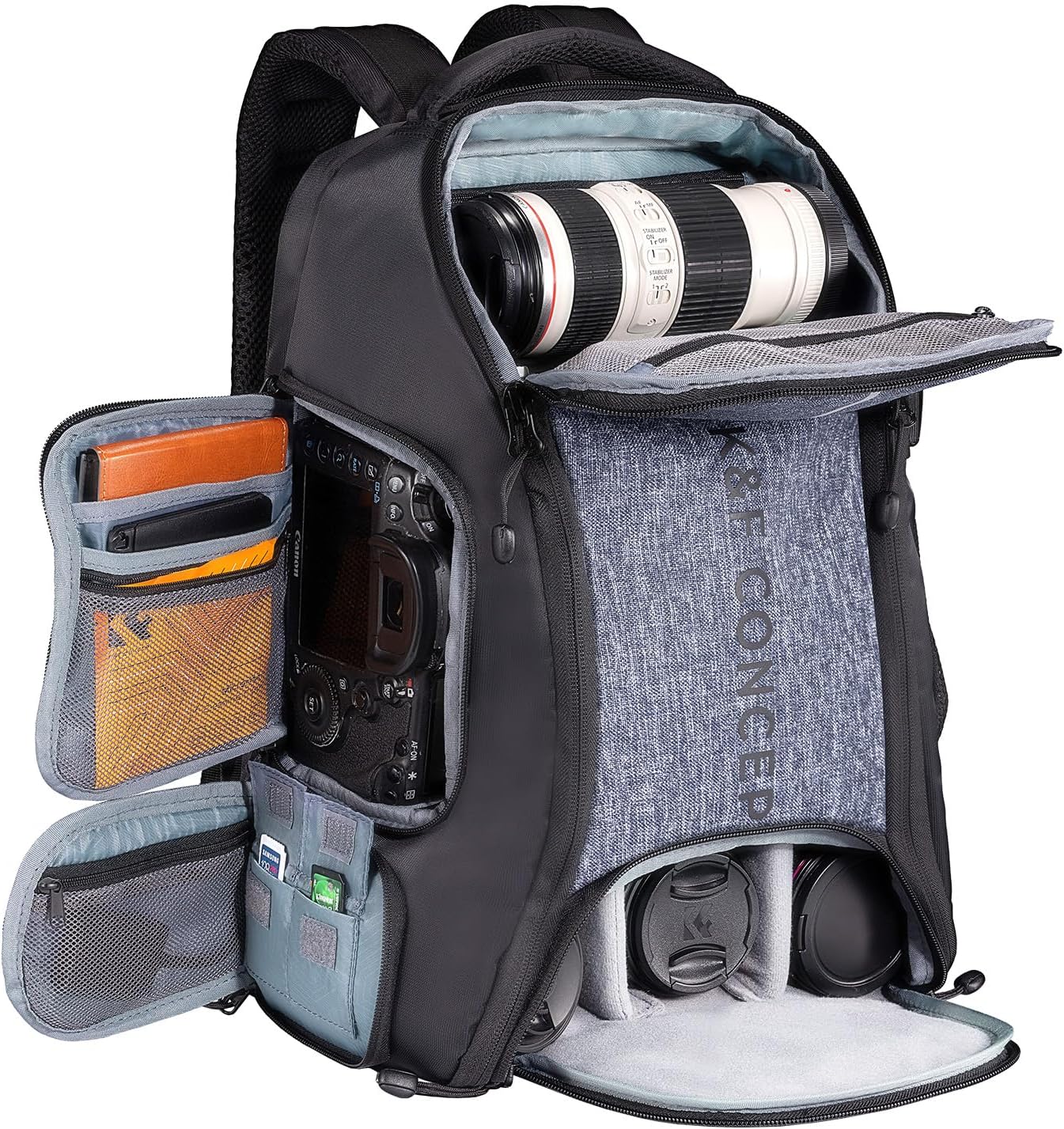 K&F Concept Nature Wander 08 25L Camera Backpack Grey | Camera Ark