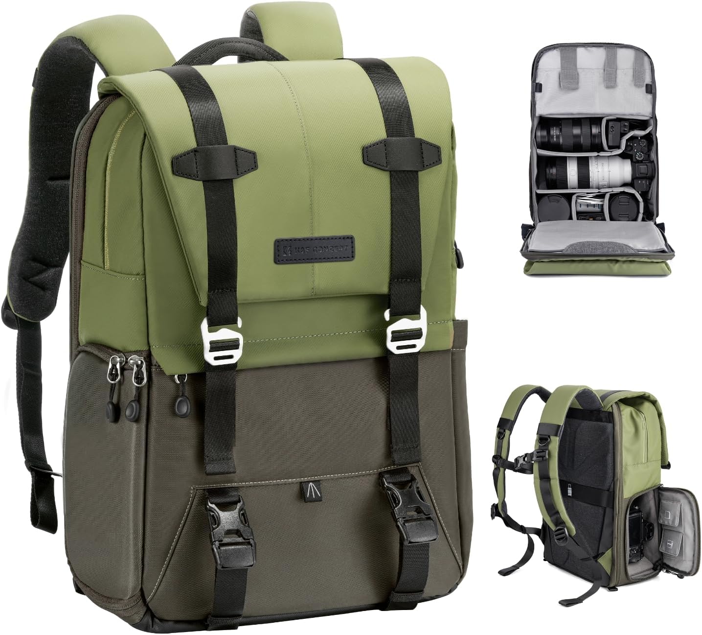 K&F Concept Urban Wander 01 20L Camera Backpack Green | Camera Ark
