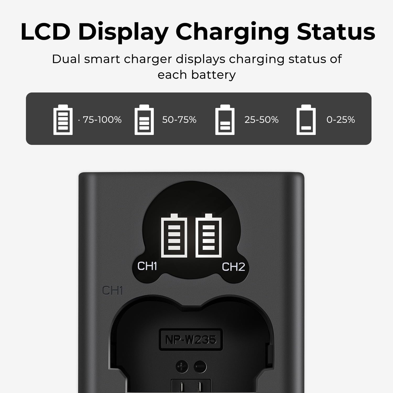 K&F NP-W235 Charger for Fujifilm Camera Battery | Camera Ark