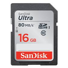 Sandisk Ultra 16GB SDHC UHS-I Memory Card | 80MB/s | Camera Ark